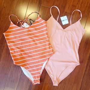 NWT lot of 2 Cami Bodysuits Sz S